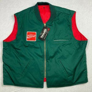 Vtg 1997 Coca Cola Mens Green Classic Uniform 3M thinsulate Vest Jacket Size 2XL